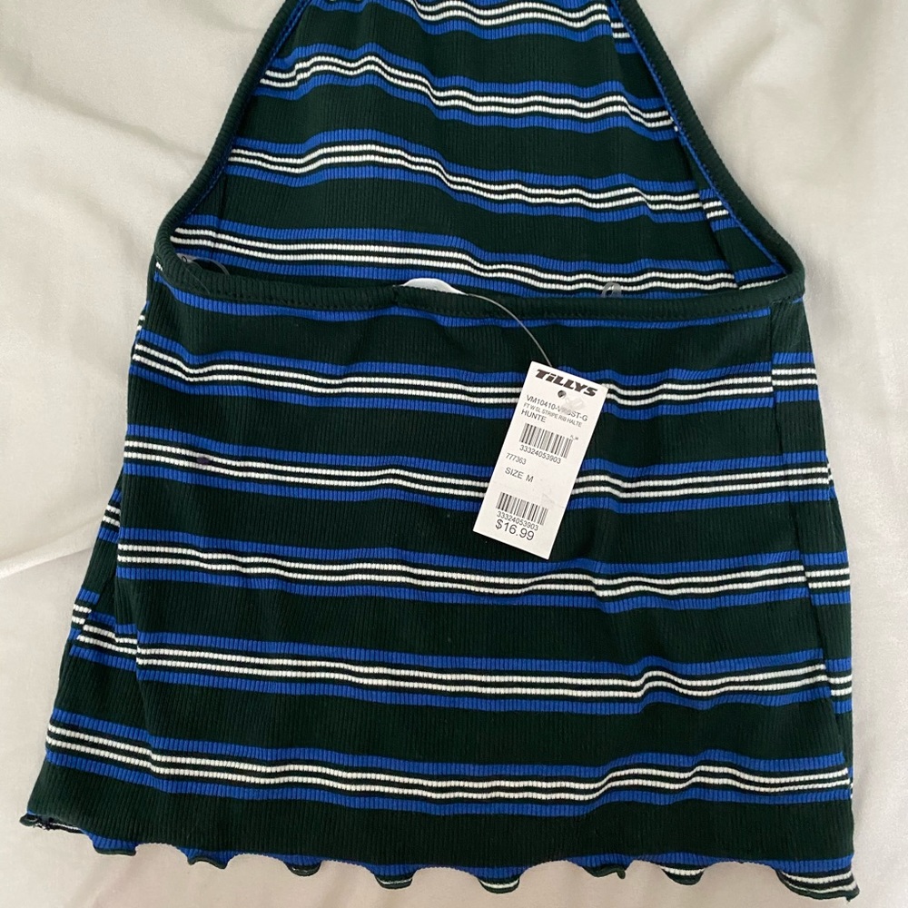 Striped halter crop top tillys